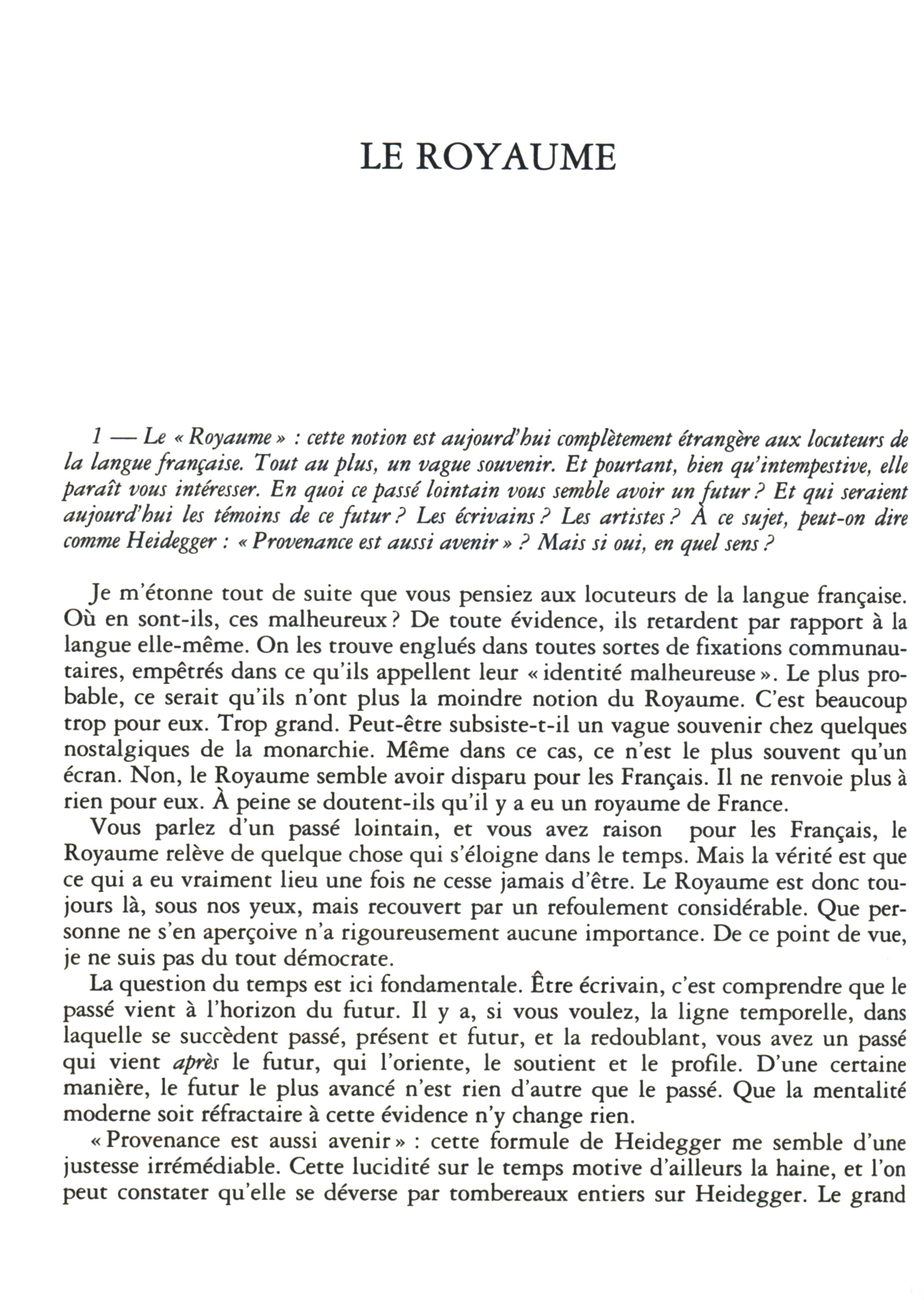 Philippe Sollers, Le Royaume