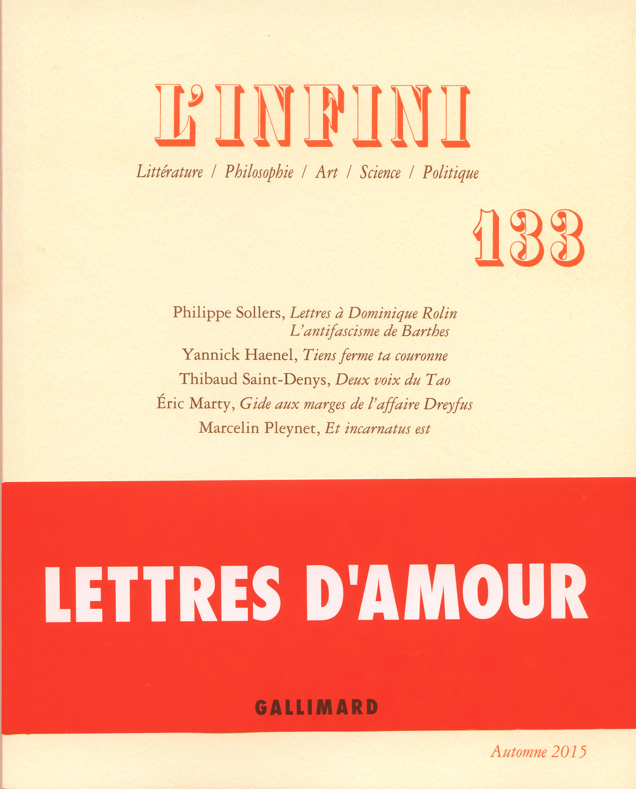revue L'Infini 132 - Pascal / Voltaire